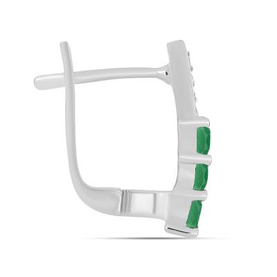 BUY 925 SILVER NATURAL EMERALD GEMSTONE  EARRING 